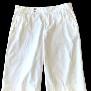 Lauren Ralph Lauren White Cotton Bermuda Shorts High Waist Size 6